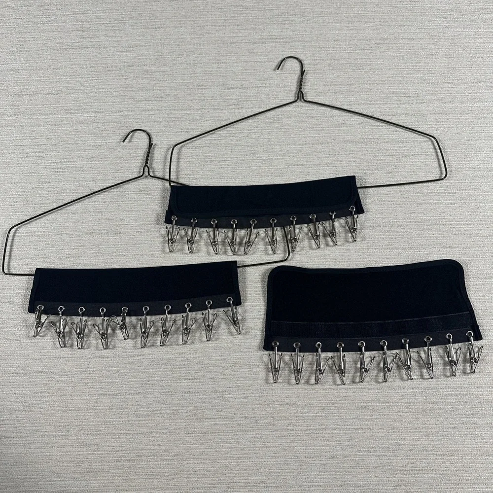 Lot of 3 Multi Clip Laundry Drying Hanger Attachments Socks Lingerie Organizer